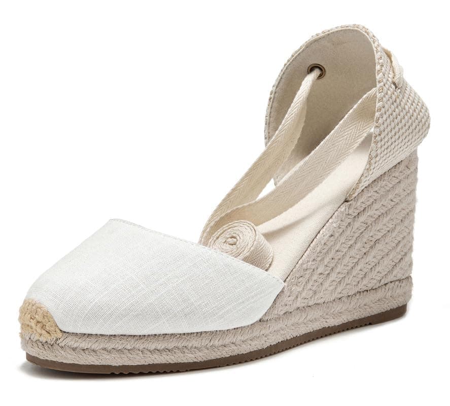 U-lite Womens Espadrille Wedge Sandals Ankle Strap Slingback