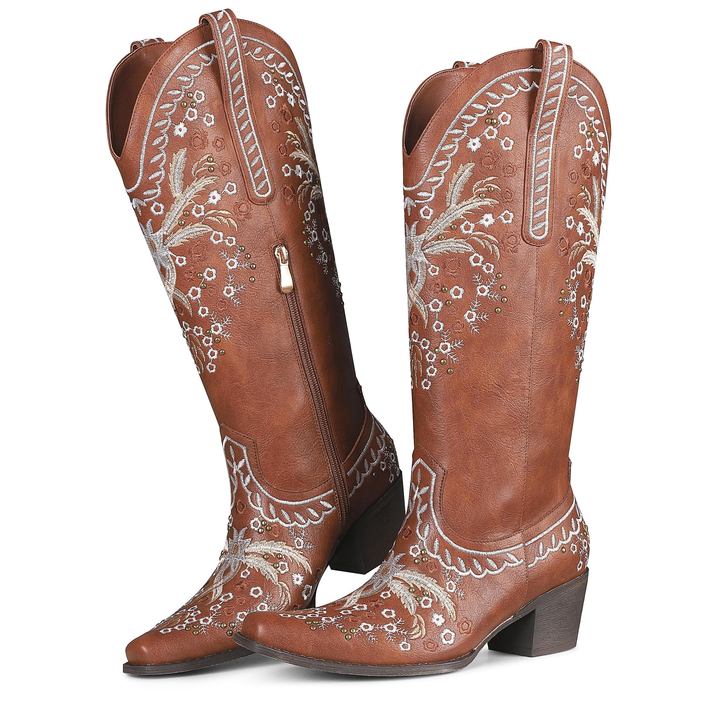 Women's Sparkly Cowgirl Boots with Embroidery